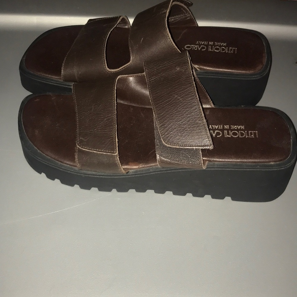 Lencioni Carlo leather sandals sz 40